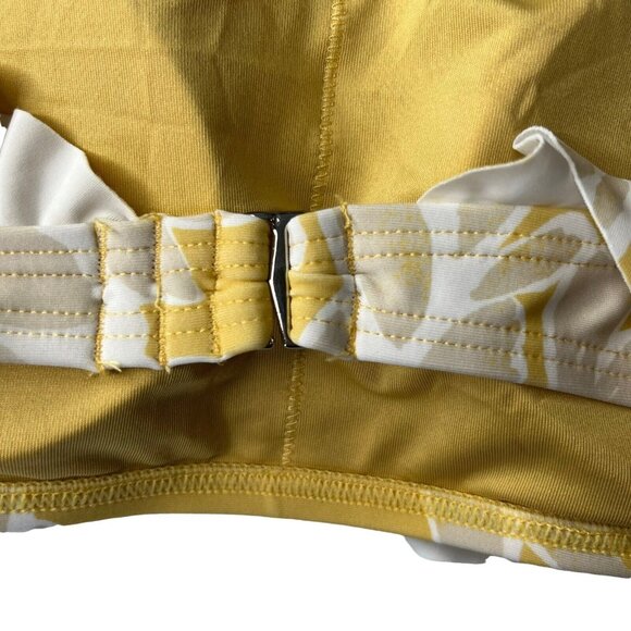 Cupshe Swim Suit Bikini Top Womens XL Yellow Tan White Padded New - Picture 6 of 12